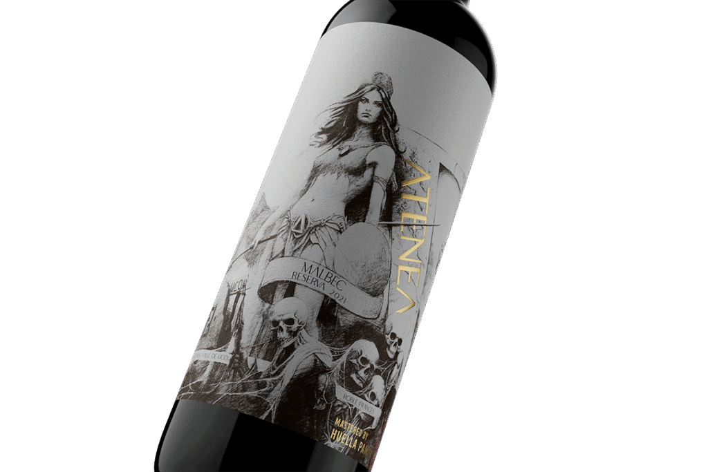 Botella Atenea Malbec mockup plano general